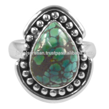 Tibetan Turquoise Gemstone 925 Sterling Silver Ring Jewelry
